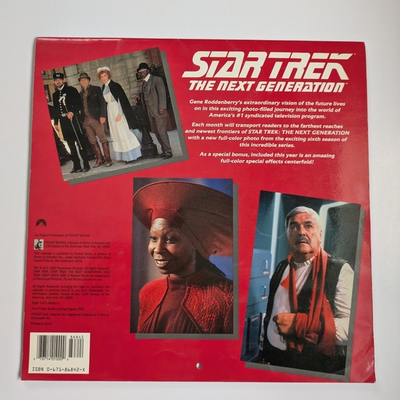 Vintage Star Trek The Next Generation 1994 Calendar Used - Picture 4 of 10